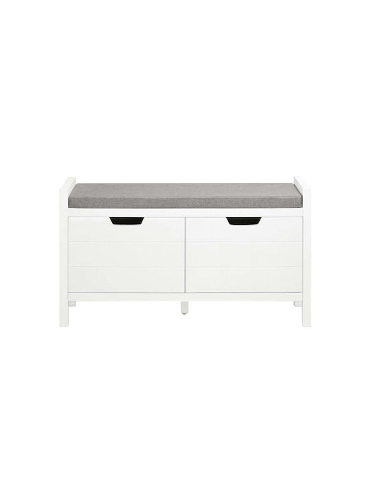 Entry Furniture with Bench White 91x30x50cm