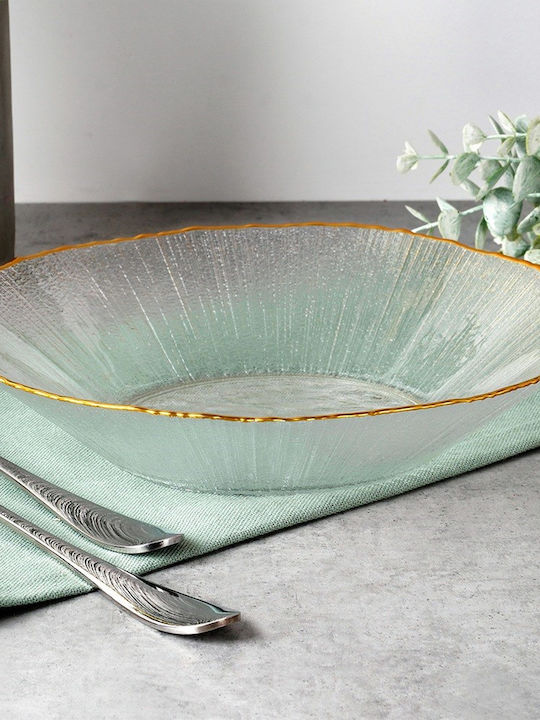 Home&Styling Collection Супа Чиния Стъклена Златиста с Диаметър 20см