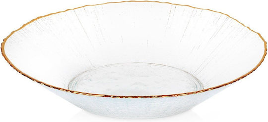 Home&Styling Collection Servierplatte und Schüssel Glas Gold mit Durchmesser 20cm