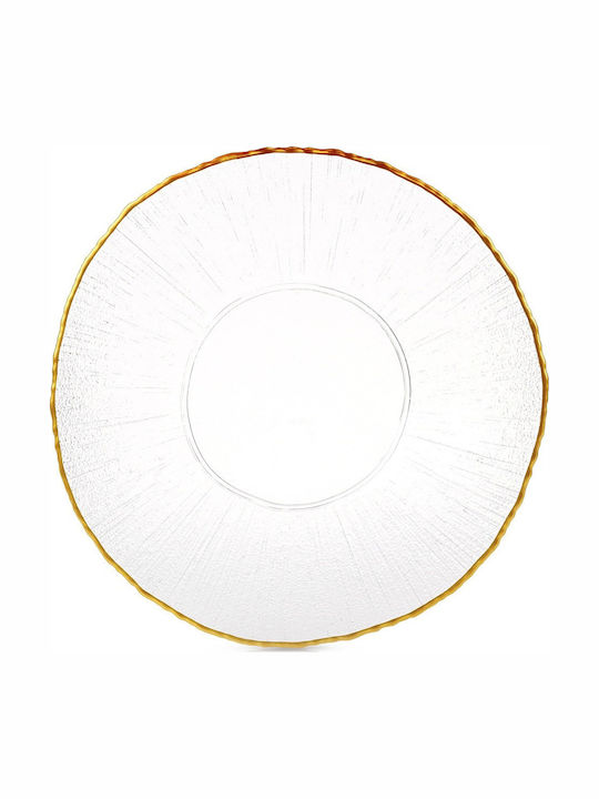 Home&Styling Collection Farfurie joasă Sticlă Auriu cu Diametru 28cm