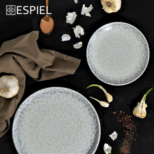 Espiel Canvas Πιάτο Βαθύ από Πορσελάνη Γκρι με Διάμετρο 20cm 6τμχ