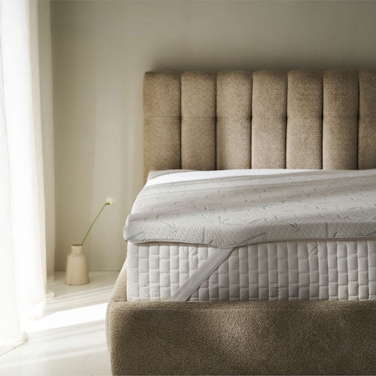 La Luna Ανώστρωμα Easy Rest King Size Memory Foam με Ίνες Μπαμπού , Αποσπώμενο Κάλυμμα & Λάστιχα Εφαρμογής 180x200x5εκ.