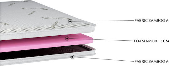 Orion Strom Mattress Topper Bamboo Soft Semi-Double Foam with Bamboo Fibers 110x200cm