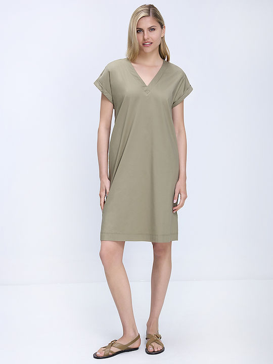 Sommer Mini Damenkleid Khaki
