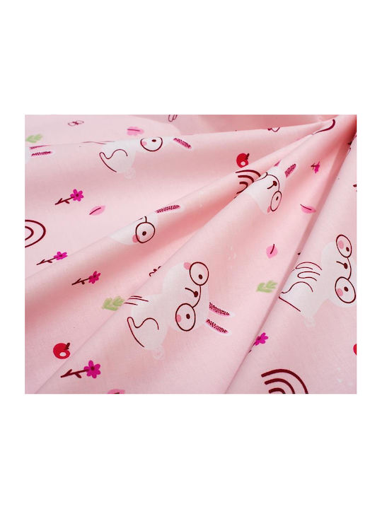 Dimcol Rabbit Garden 585 Σελτεδάκι Χασέ Ροζ 80x80εκ.