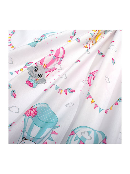 Dimcol The Floating Zoo 597 Baby Burp Cloth Cotton White 80x80cm