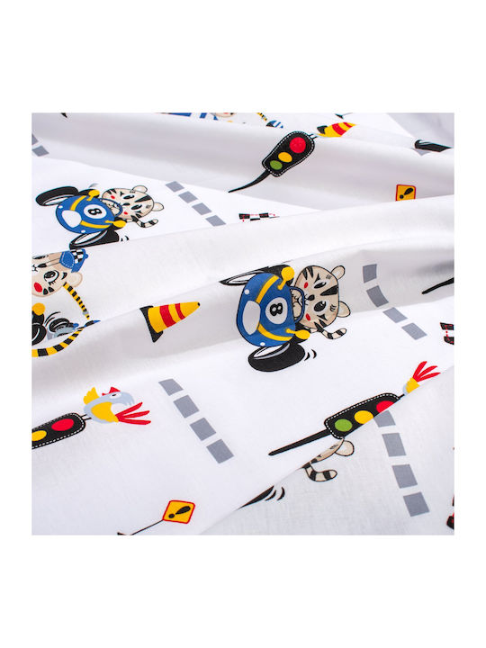 Dimcol Animal Grand Prix 589 Baby Burp Cloth Cotton White 80x80cm