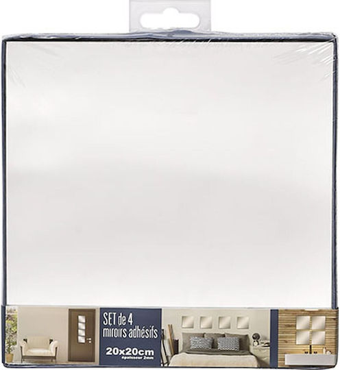 853799 Quadratischer Badezimmerspiegel Set 20x20cm