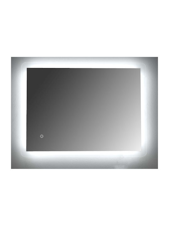Gloria Nora Ορθογώνιος Καθρέπτης Μπάνιου Led Αφής 60x80cm