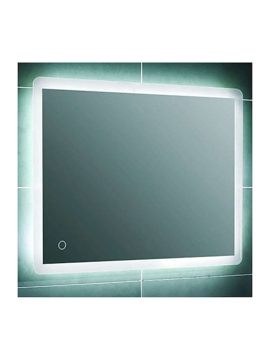 Gloria Nora Ορθογώνιος Καθρέπτης Μπάνιου Led Αφής 60x80cm