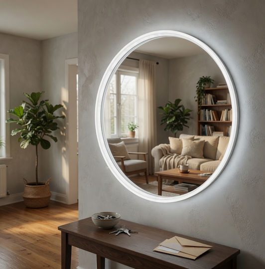 Martin Home Oglindă de Baie Rotundă Lumini LED Atingere 60x60cm Alb