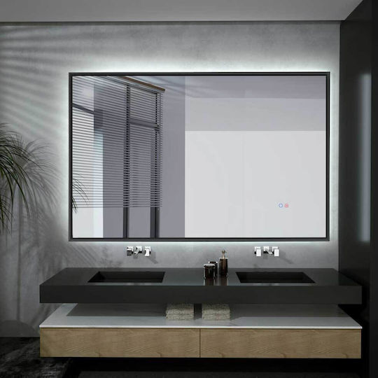 Imex CALI034/120BGM Τετράγωνος Led από Μέταλλο 120x80cm Μαύρος