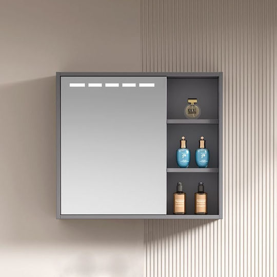Martin Artemis Oglindă de Baie cu Lumini LED 60x66cm Gri