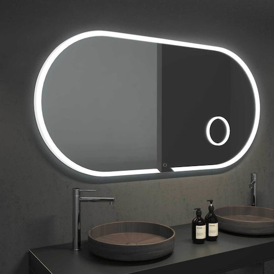 Imex Indiana Vergrößerung Oval Badezimmerspiegel LED aus Kunststoff 120x60cm