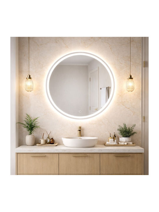 Savvopoulos Кръгло Огледало За Баня LED Touch 80x80см