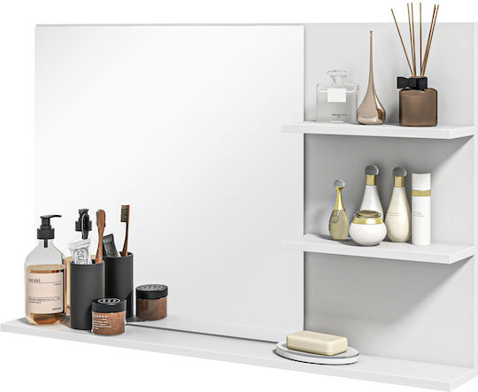 Kleankin 834-652V00WT Καθρέπτης από MDF με Ράφι 75x10cm Λευκός