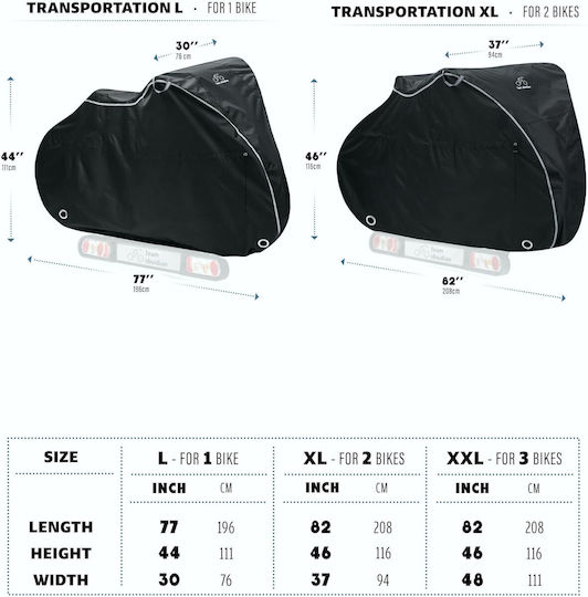 Husă Impermeabilă Pentru Bicicletă TeamObsidian 3 Biciclete XXL Material Oxford 600D Durabil Protecție UV Neagră