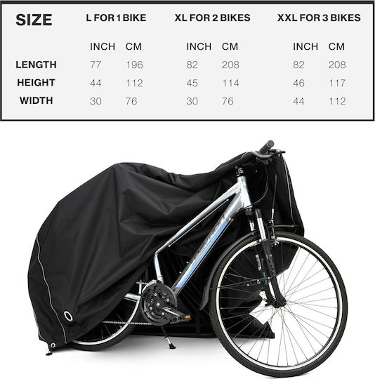 TeamObsidian Husă Impermeabilă Pentru Bicicletă 1 Bicicletă L Material Oxford 210d Durabil Protecție UV Neagră