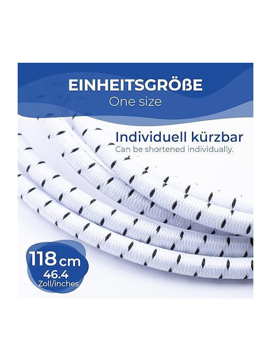 Set 5 Şireturi Elastici Sportive Everest Fitness Fără Legare Reglabile Universale 118 Cm Nailon Adulţi Copii Albe