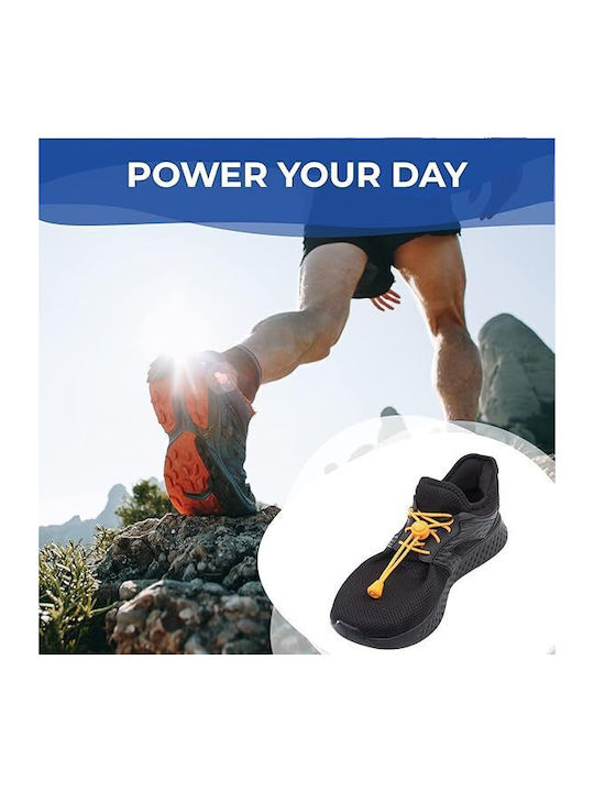 Set 5 Şireturi Elastici Sportive Everest Fitness Fără Legare Reglabile Universale 118 Cm Nailon Adulţi Copii Portocalii