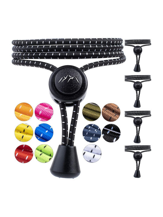 Şireturi Elastici Sportive Everest Fitness Fără Legare Reglabile Universale 118 Cm Nailon Adulţi Copii Negri