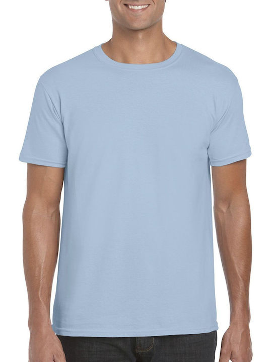 Gildan Softstyle 64000 Ανδρικό Διαφημιστικό T-shirt Κοντομάνικο Light Blue
