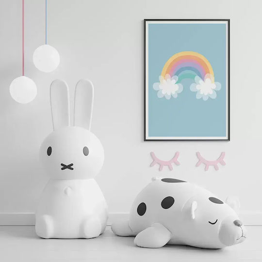 Kids Wall Art Rainbow with White Wooden Frame 40x50cm