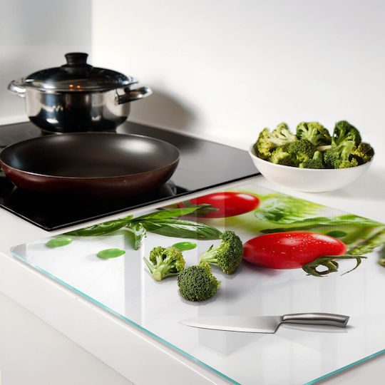 Dekorative Schutzglas-Schneideplatte Für Küchenarbeitsplatte Frisches Gemüse 60x52 Cm