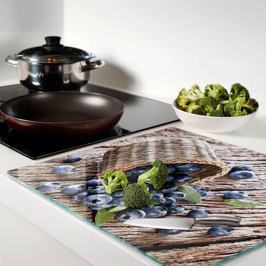 Tăbliță Decorativă Din Sticlă Pentru Bucătărie Din Sticlă Securizată Coș De Afine 60x52 Cm