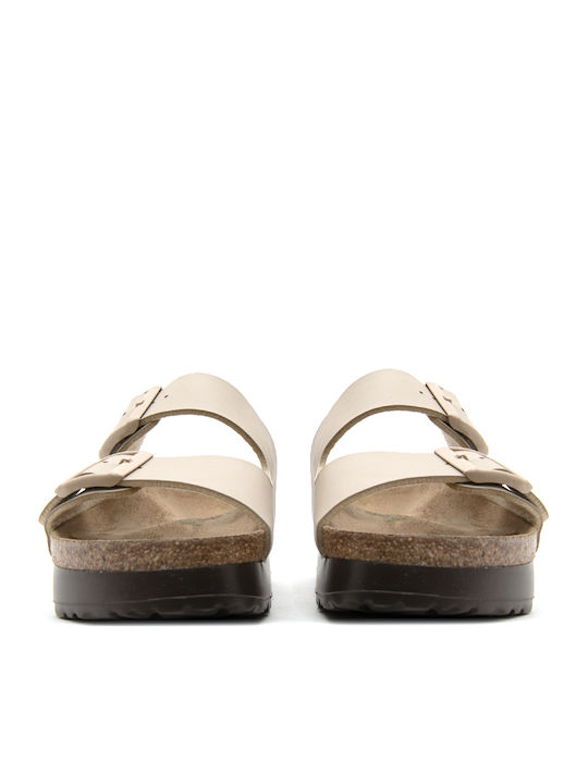 Birkenstock Flex Leder Flache Damen Sandalen Flatforms Beiges Schmale Passform