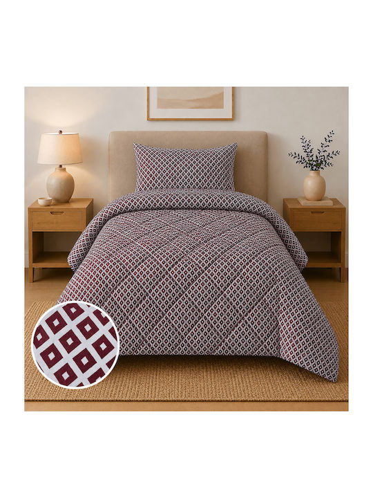 Astron Italy Superking Steppdecke 220x240cm Ariel Rote 144 GSM