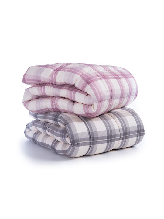 Nef-Nef Homeware Πάπλωμα Υπέρδιπλο με Γέμιση Hollowfiber 220x240εκ. Charlie Μωβ 330 GSM
