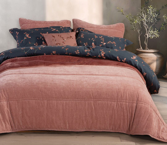 Nef-Nef Homeware Κουβερτοπάπλωμα Υπέρδιπλο 220x240εκ. Vania Blue/black 250 GSM