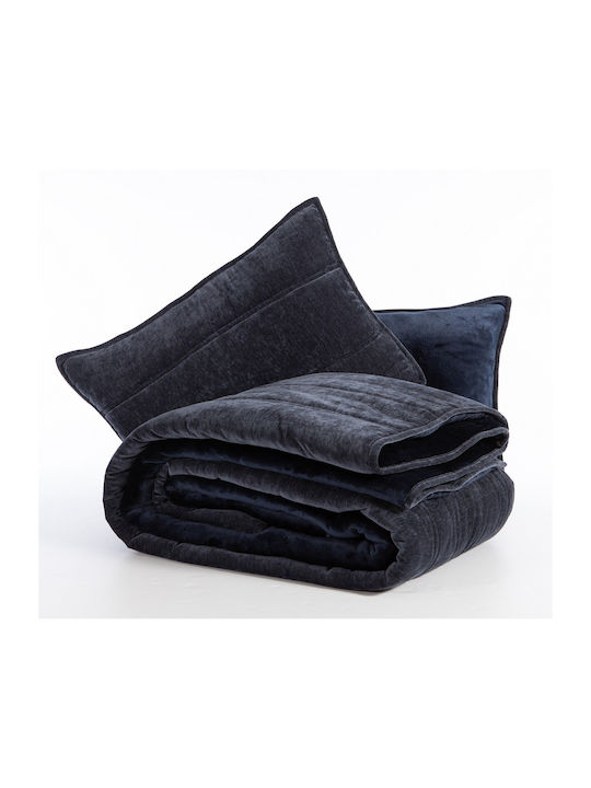 Nef-Nef Homeware Duvet Cover Queen 220x240cm Vania Blue/black 250 GSMGsm