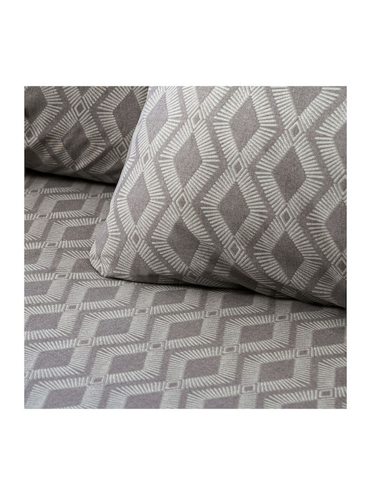Beauty Home Single Quilt Set 160x230cm Art 12563 Gray 12563PMMO 2pcs
