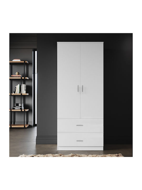 Wilson 2ds Δίφυλλη Ντουλάπα Leuko 60x45x180cm