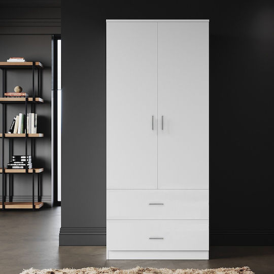 Wilson 2ds Δίφυλλη Ντουλάπα 60x45x180cm Leuko