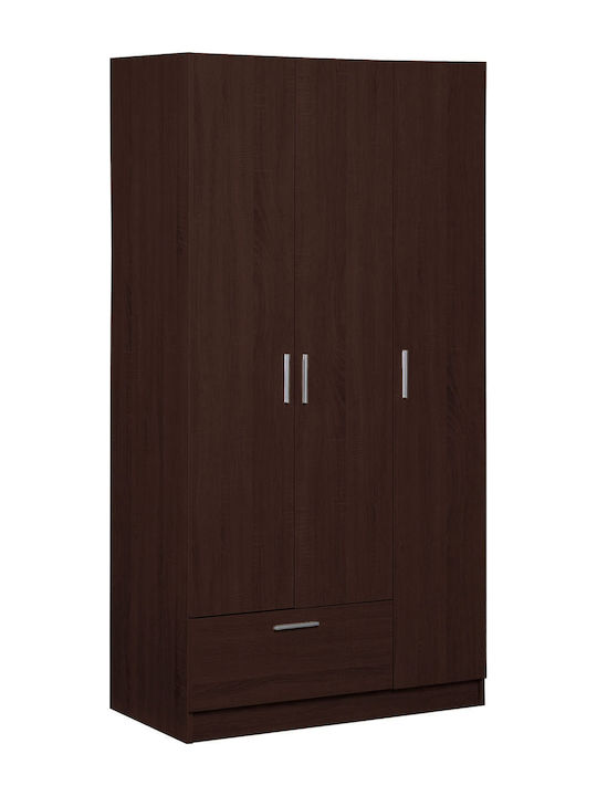 Wilson 3ds Τρίφυλλη Ντουλάπα Leuko 90x45x180cm