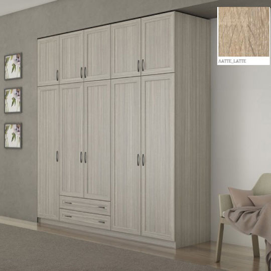Premium Πεντάφυλλη Ντουλάπα με Πατάρι 252x60x233cm