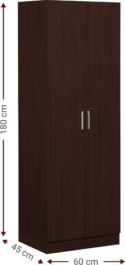 Double Door Wardrobe Wilson 2d Wenge 60x45x180cm