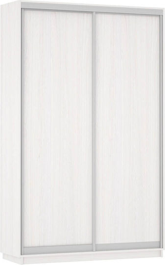 Diamont Δίφυλλη Ντουλάπα Συρόμενη 140x60x220cm Λευκή