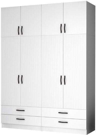 Vier Türen mit Dachboden Ricardo 160x51.8x240cm White Vier Türen mit Dachboden Ricardo 160x51.8x240cm White