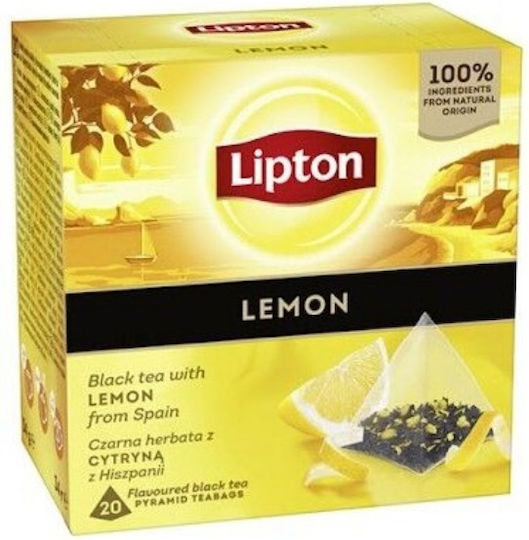 Lipton Μαύρο Τσάι 20 Φακελάκια 1.7gr με Άρωμα Λεμόνι
