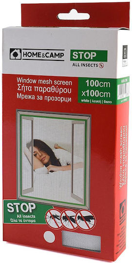 Home & Camp Мрежа за Прозорец с Велкро Стабилна Бяла 100x100см