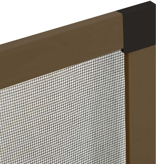 vidaXL Σίτα Παραθύρου από Fiberglass Καφέ με Πλαίσιο 140x120cm