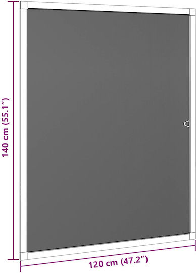 vidaXL Σίτα Παραθύρου από Fiberglass Καφέ με Πλαίσιο 140x120cm
