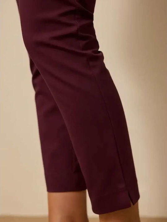 Zarela Pantaloni Dama Din Țesătură Violet Vinete