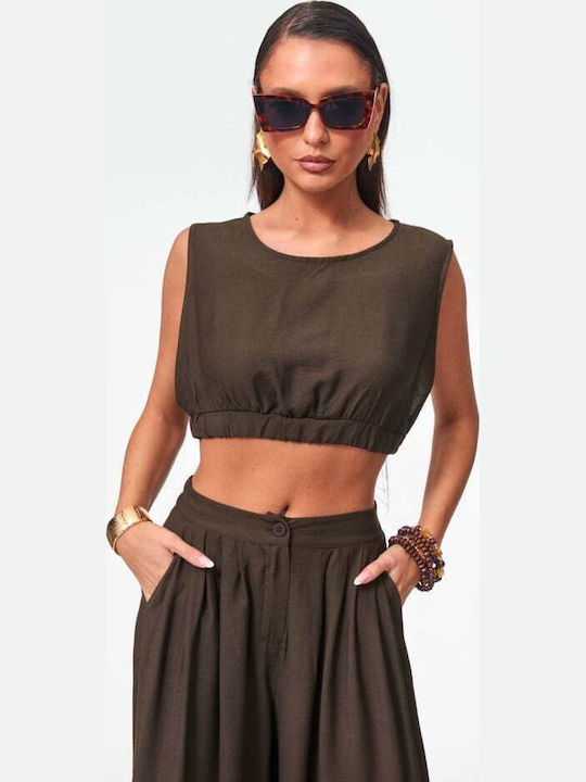 Damen Braune Dunkle Set mit Hose