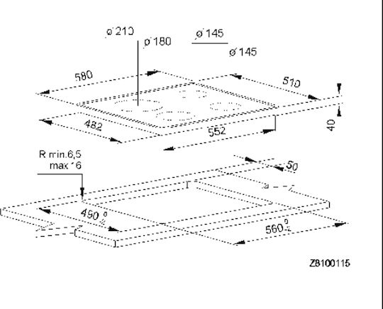 Whirlpool Ceramic Autonomous Cooktop 58x51cm
