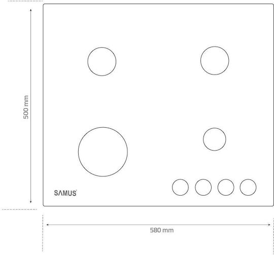 Samus Gaskochfeld Autonom 58x50εκ. Beige